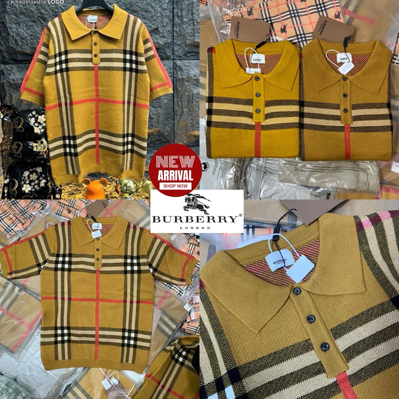 BURBERRY POLO BASIC UNISEX Hiend 1:1 cottonx knit เสื้อโปโลแขนสั้นคอปก Burberry ส่งไว