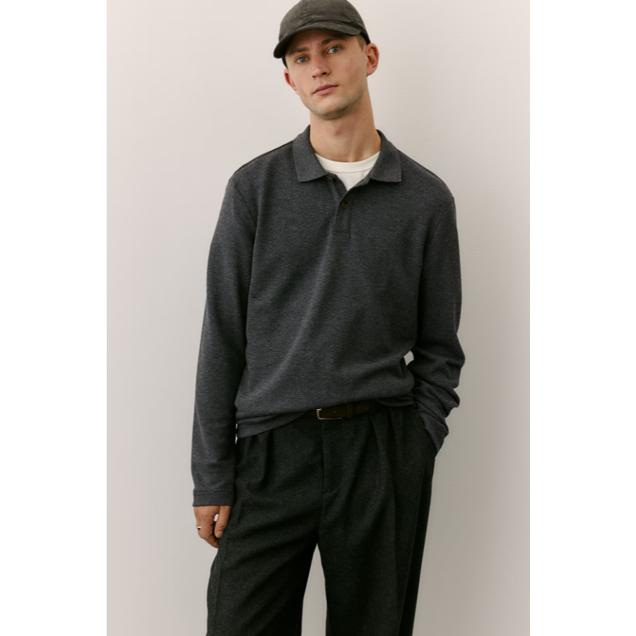 H&M Men Regular Fit Piqué polo shirt 1254061_1