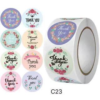 สติ็กเกอร์ขอบคุณ Thankyou ม้วนละ500ดวง ขนาด2.5ซม.ลายน่ารักๆ แทนคำขอบคุณ มีให้เลือกหลายแบบ