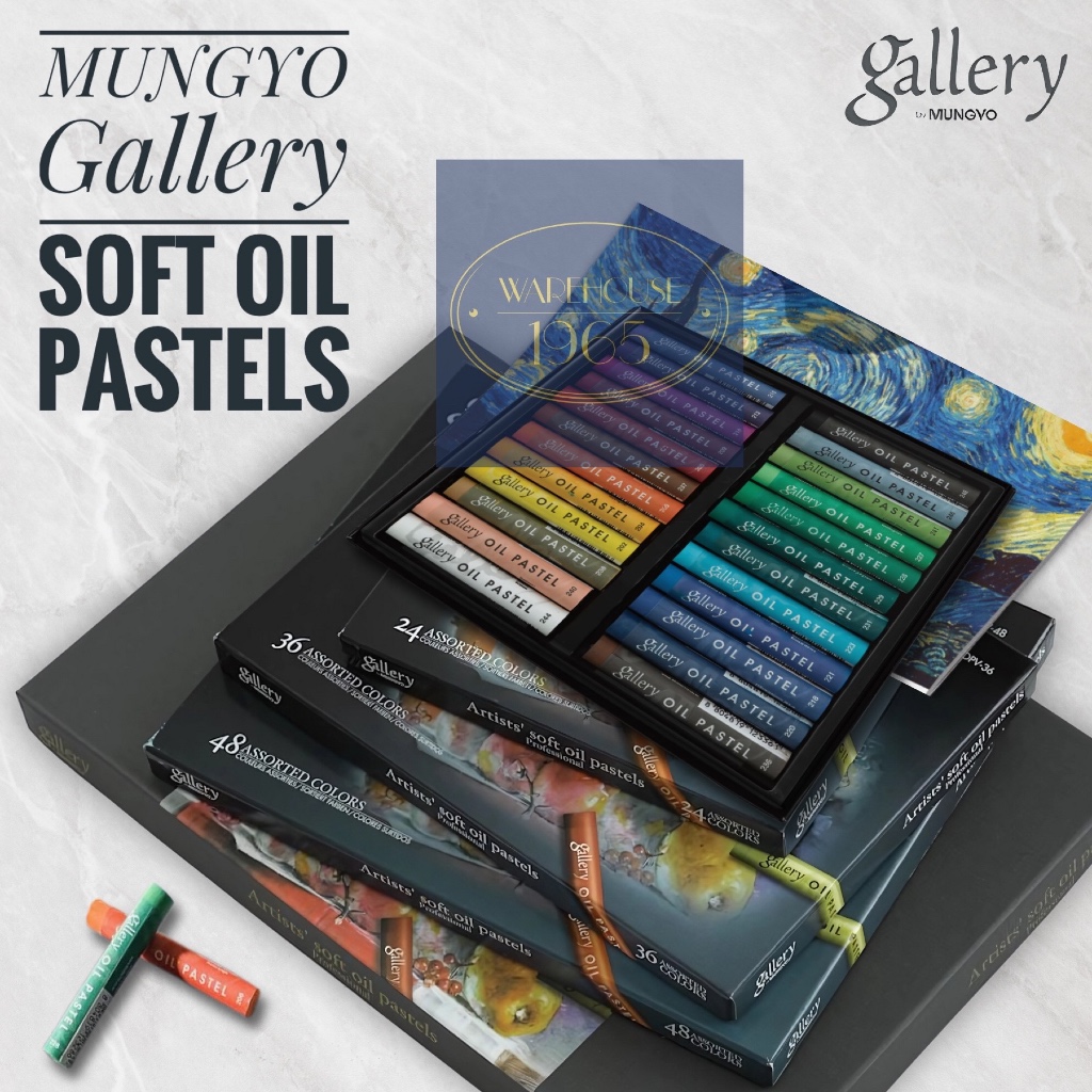 MUNGYO สีชอล์คน้ำมัน Gallery Artists’ Soft Oil Pastels เกรดอาร์ทติส - 24  36  48 สี colors