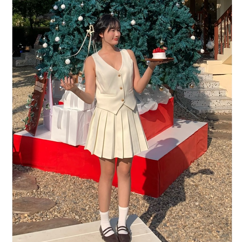 🔥พร้อมส่ง🔥 Venus Julie Set (เสื้อ vest+กระโปรง)