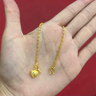 เซตสร้อยคอ ลายดิสโก้ พร้อมจี้หัวใจ และ สร้อยข้อมือ น้ำหนัก 2 สลึง สร้อยคอยาว 18 นิ้ว สร้อยข้อมือยาว 6.5 นิ้ว