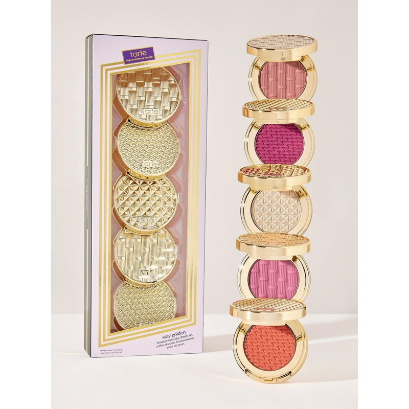 พร้อมส่ง..ป้ายไทย tarte Stay Golden Amazonian Clay Cheek Set