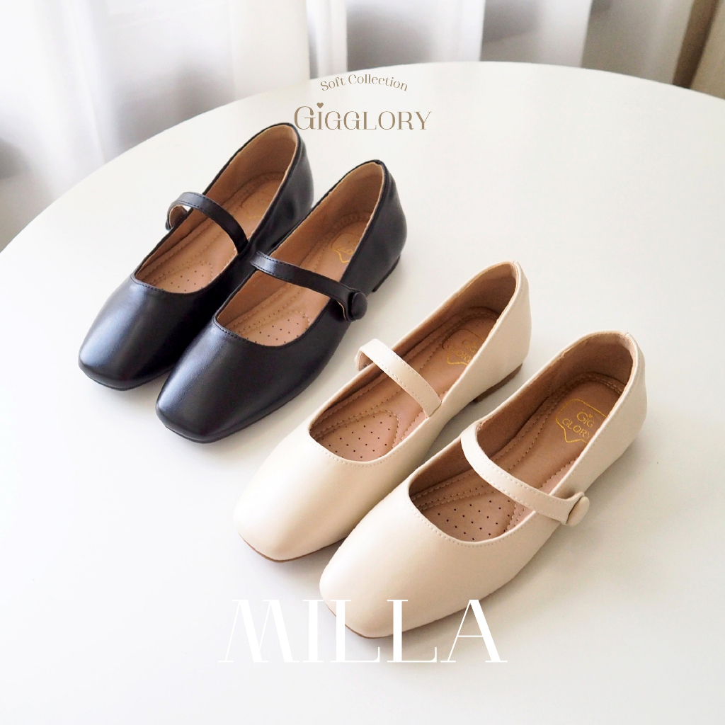 💘 Gigglory Milla ♡ รองเท้าคัทชูหัวตัด มีสายคาด สไตล์แมรี่เจน