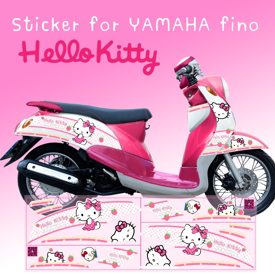 สติ๊กเกอร์ สำหรับ ฟีโน่ YAMAHA Fino ลายการ์ตูน เช่น โดเรม่อน คิดตี้ สีอื่น รุ่นอื่น สั่งทำได้
