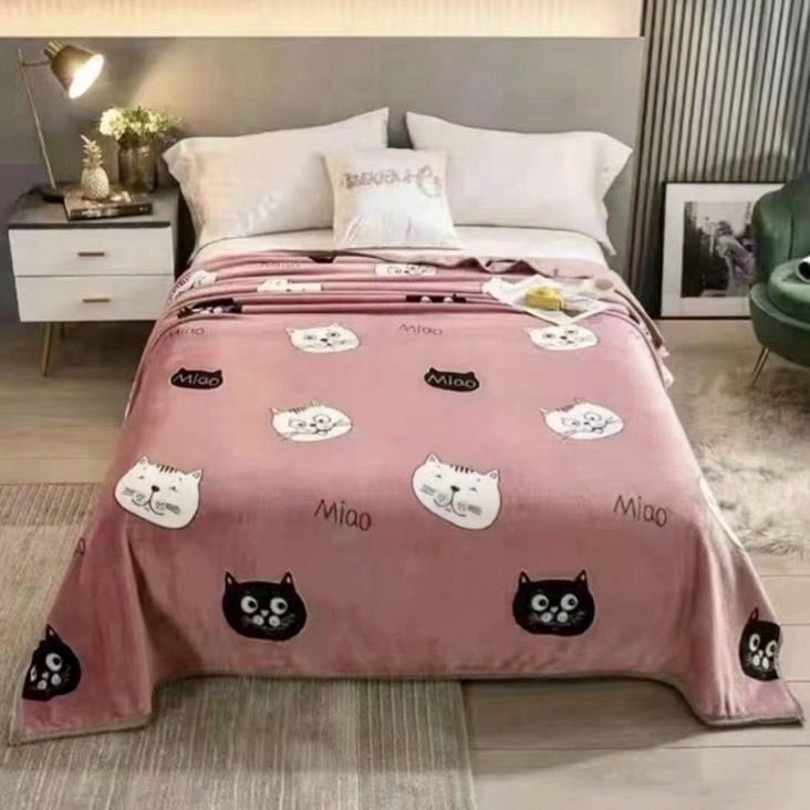 Goodshop ผ้าห่ม 6 ฟุต ผ้านาโน ผ้าห่มนาโน ลายการ์ตูน ผืนใหญ่ ขนาด 180x200cm พร้อมส่ง