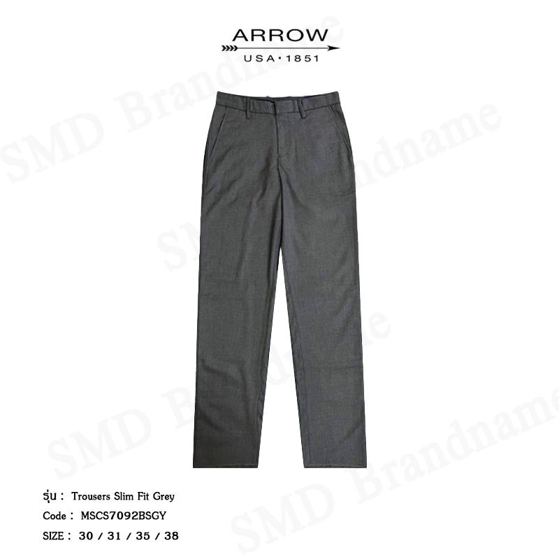 Arrow กางเกงสแล็ค ขายาว ทำงาน Slim Fit รุ่น Silk Trousers Code: MSCS709S2BSGY