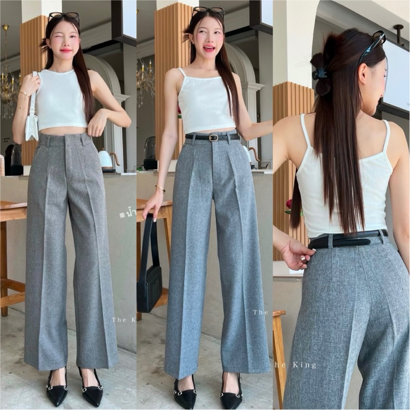 S-XXL💫รุ่นใหม่🎄ขากระบอกยาวผ้าโนแวมเบ้อ➰‬ ❄️เอวสูงตะขอหน้าขากระบอกเนื้อผ้าโนแวมเบ้อ ‬ ‪✨ทรงสวยเนื้อผ้าใส่สบาย💫