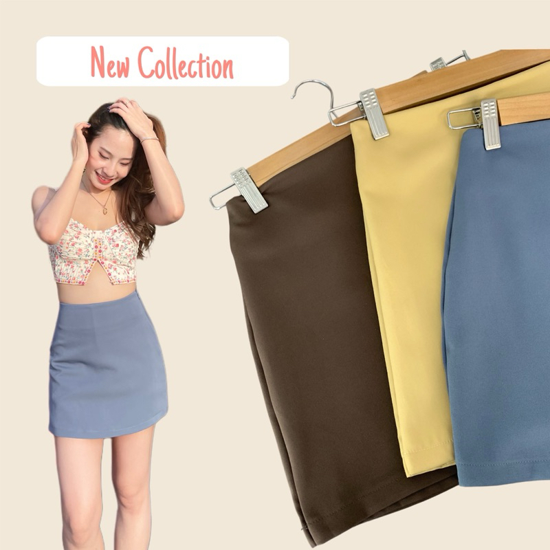 Mini Skirt กระโปรงกางเกง เอวสูงป้ายPURA Brand ผ้าพรีเมี่ยม กางเกงซับในทั้งตัว  มี S-XXL  รหัส P07