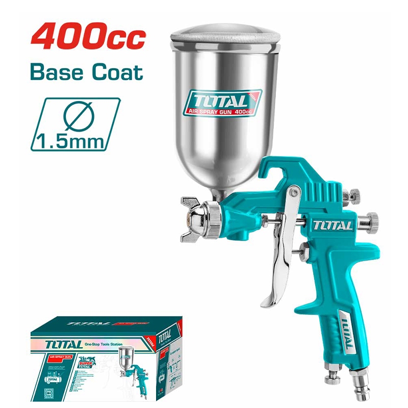 Total กาพ่นสี แบบหงาย HVLP ขนาด 400 cc รุ่น TAT10401 / TAT10402 กาพ่นสี กาบน ( HVLP Spray Gun )
