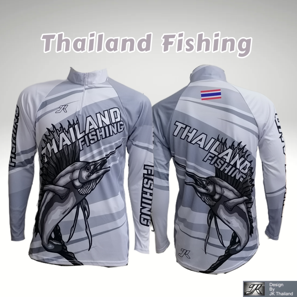 เสื้อตกปลา JK Thailand เสื้อกันยูวี ลาย Thailand Fishing ป้องกันรังสี UV 80% แห้งเร็ว