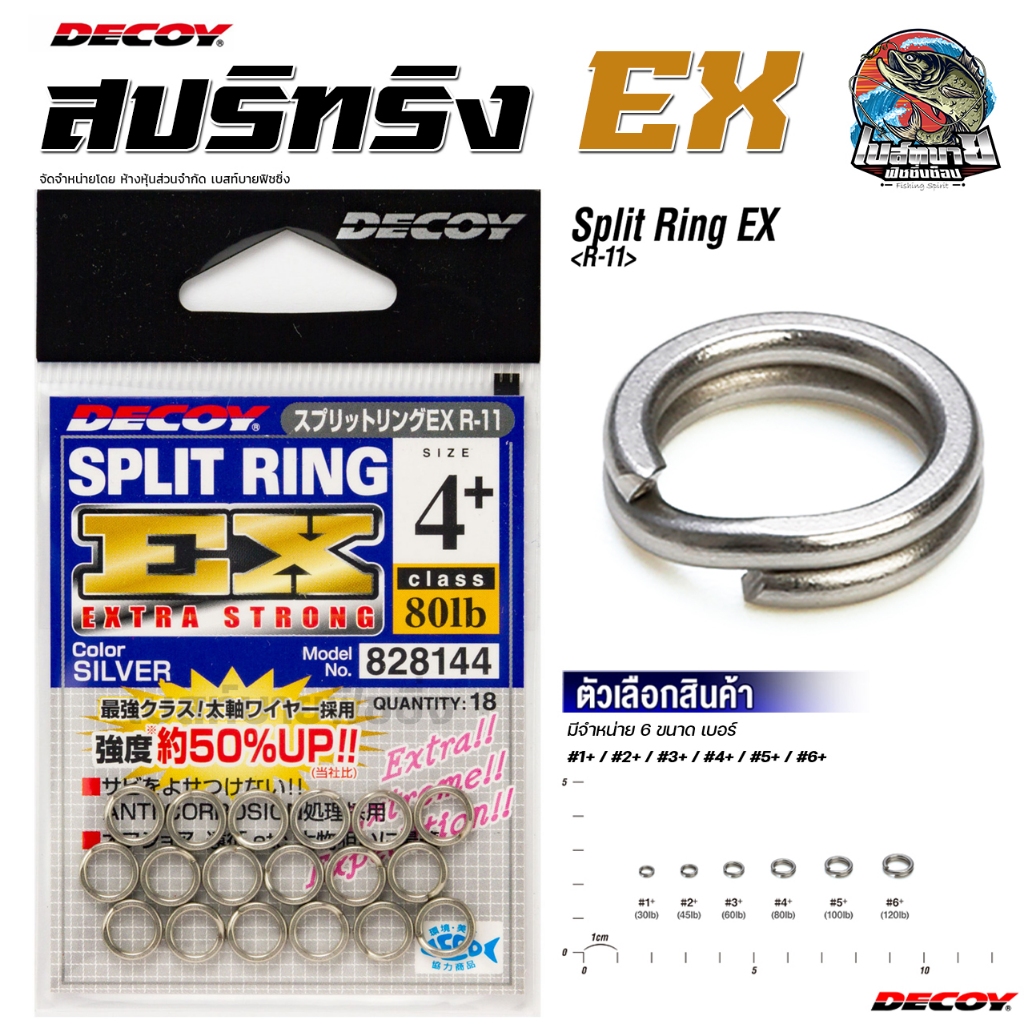 สปริทริง DECOY R-11 SPLIT RING EX งานเหยื่อปลอม ญี่ปุ่นแท้ 100%