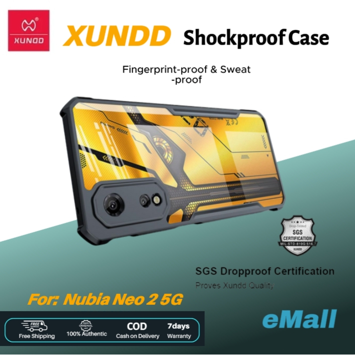 Xundd Case ใช้สำหรับ Nubia V70 Max Nubia Neo 2 5G เคสป้องกันการกันกระแทก ป้องกันรอยขีดข่วน วัสดุ TPU+ ฝาหลังอะคริลิคใส