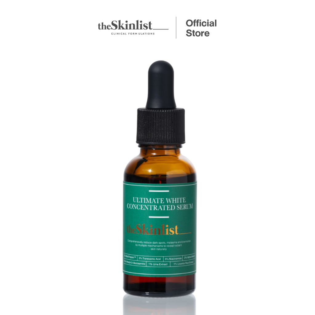 [ สูตรใหม่ เพิ่ม 2% MelaTrepein™] THESKINLIST Ultimate White Concentrated Serum 30 g เซรั่มไวท์เทนนิ่ง - ผิวเป็นสิวง่าย