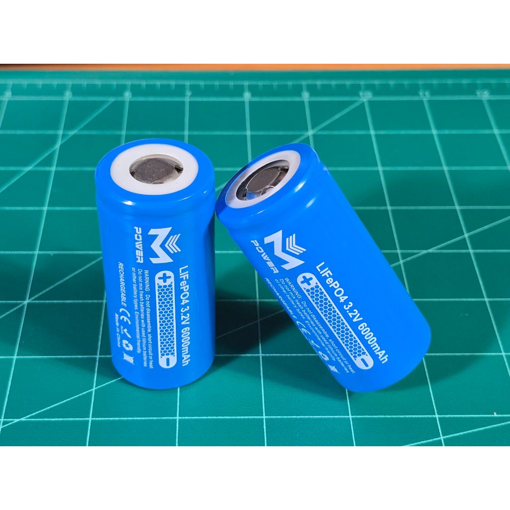 M-Power LiFePO4 32650 32700 3.2V 6000mAh แบตใหม่ ลิเธียมฟอสเฟต แบตเตอรี่ ถ่านชาร์จ หัวเรียบ  พร้อมส่
