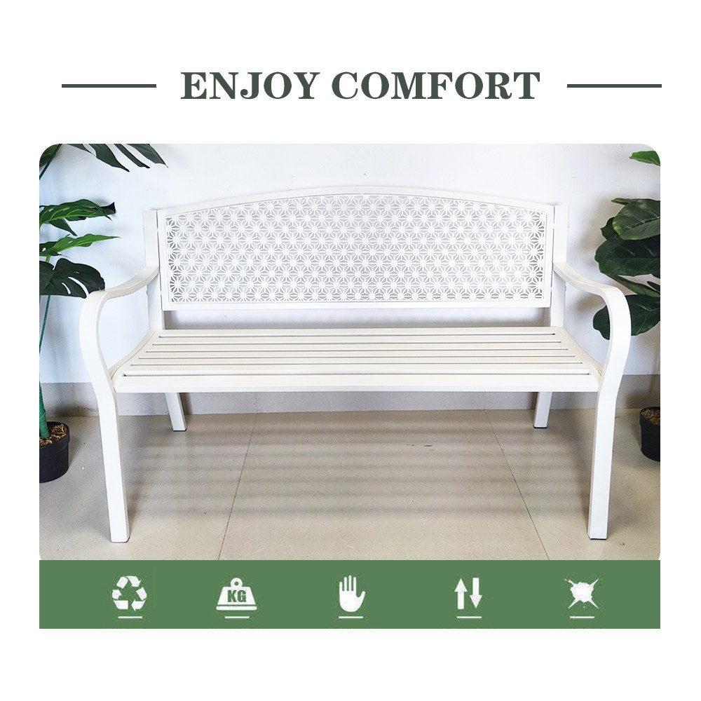 SUMMER SET ม้านั่งสนาม รุ่น FROST ขนาด 57×124×78 ซม. สีขาว