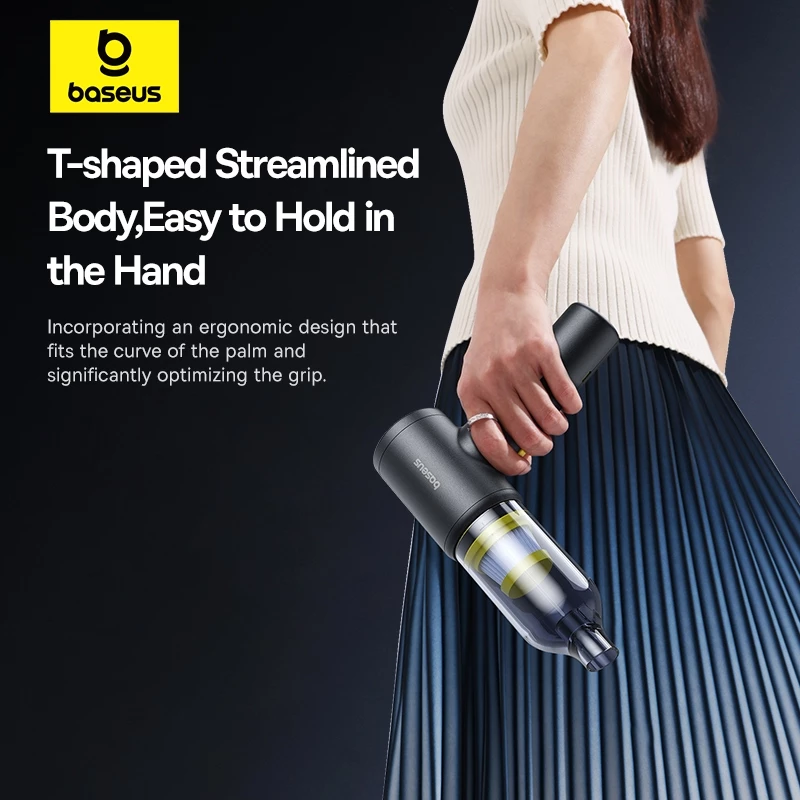 Baseus เครื่องดูดฝุ่น/เป่าลม/เติมลม/อัดไร้สาย แบบด้ามจับ รุ่น AT Car Vacuum Cleaner (5000pa) สี Cosmic Black thumbnail 6