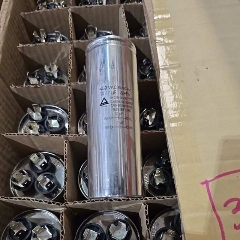 คาปาซิเตอร์เครื่อฃักผ้า 10+7/450V 50/60 Hz