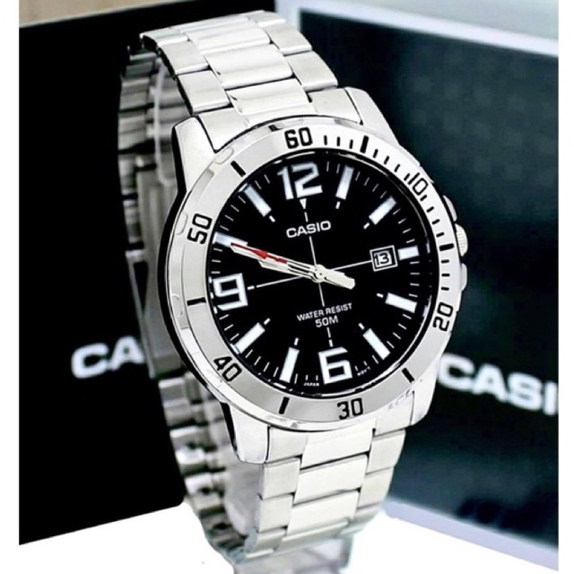 นาฬิกาผู้ชาย คาชิโอ สายสเเตนเลส มีวันทีใช้งานได้จิง รุ่นใหม่ มี4สี ราคาประหยัด