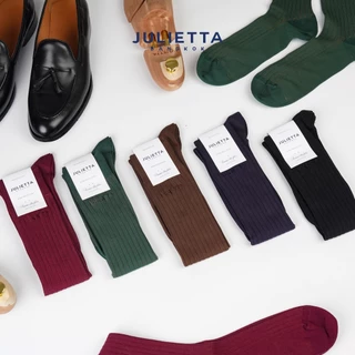 JULIETTA - Dress Knee High Socks - Premium Cotton Fabric ถุงเท้ายาวถึงเข่า Rib