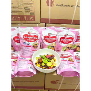 🍄(ห่อชมพู)🍄ผักผลไม้อบกรอบ (ขนาด 250 กรัม) ผักอบกรอบ 12 ชนิด ผักกรอบ ลอตผลิตใหม่ล่าสุด เพื่อสุขภาพ