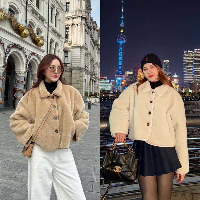 MALIMAYS - Teddy fur jacket แจ็คเก็ตขนนิ่ม