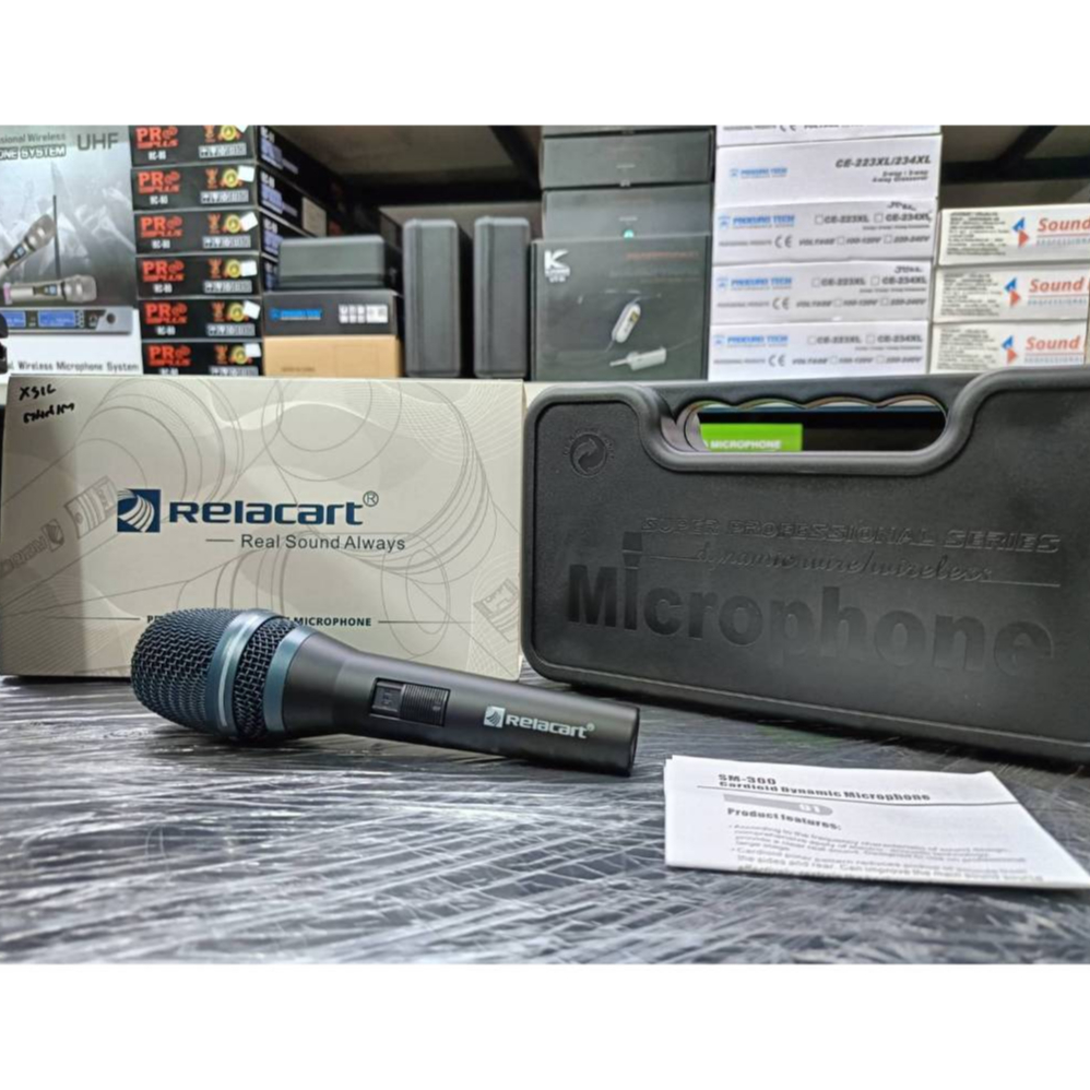 ไมค์โครโฟน Relacart รุ่น SM300 Dynamic Microphone  SM-300 ไมโครโฟน SM300 พร้อมกระเป๋าเก็บอย่างดี ไมค