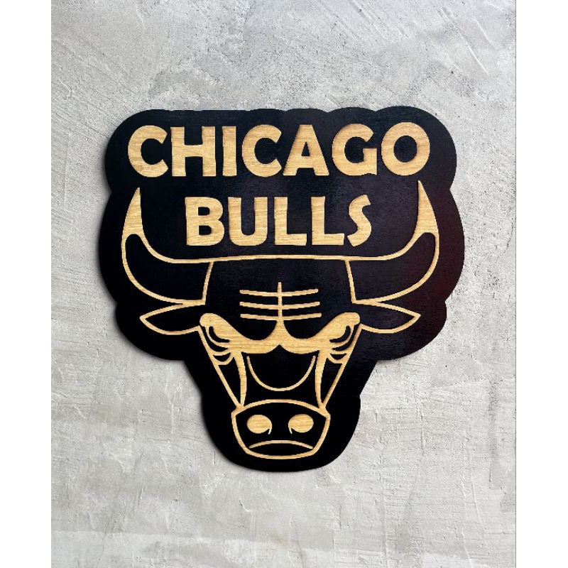 ป้ายตกแต่งแขวนผนัง ชิคาโก้บลู CHICAGO BULLS ลายไม้เคลือบเงา-3D