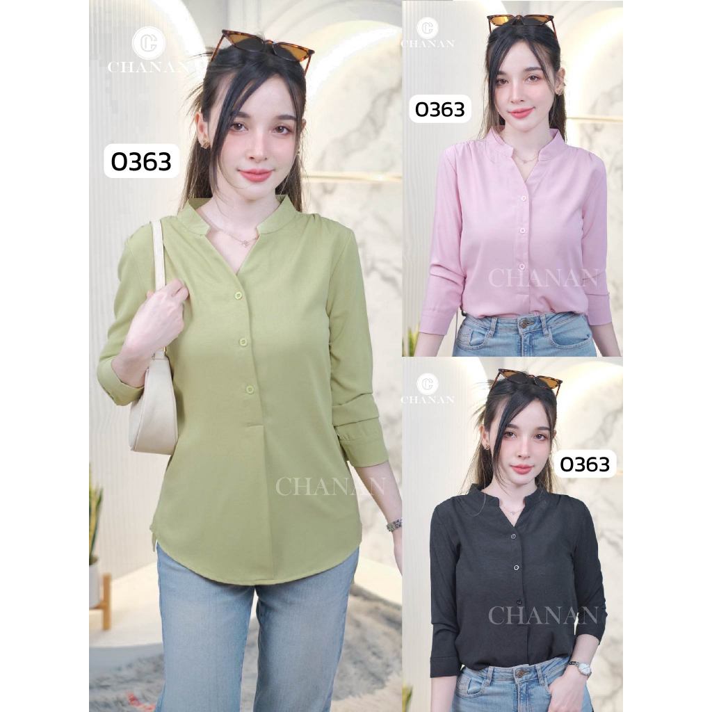 Chanan เสื้อชีฟองผสมเกรดดี คอจีน แต่งเชือกผูกเอว ทรงสวย เสื้อใส่ออกงาน ใส่ทำงาน เสื้อผู้ใหญ่ เสื้อสวยๆ มี3สี รุ่น0363