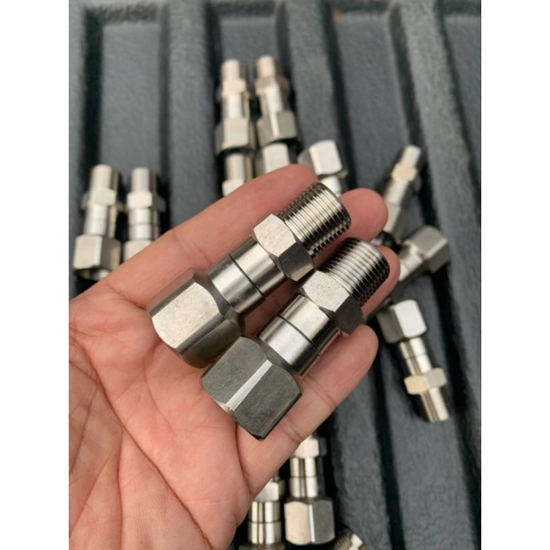 ข้อต่อน้ำสแตนเลสขนาด3/8” หมุดได้360องศาแตนเลสเครื่องฉีดน้ำแรงดันสูงหมุนร่วม3/8นิ้ว Couplers 4500PSI