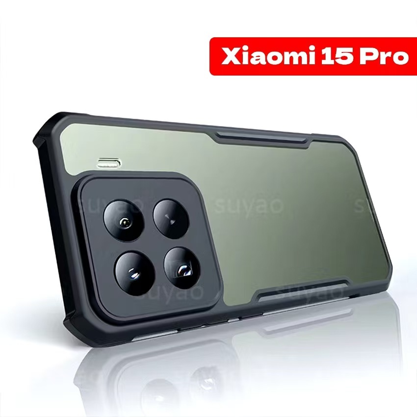 Xiaomi15/Xiaomi 15Pro(พร้อมส่งในไทย)เคสกันกระแทกขอบสีหลังใสXiaomi 15/Xiaomi 15 Proตรงรุ่น