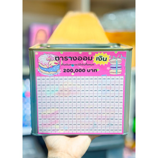 ปี๊บออมสิน 15 เซนต์ มีฝาพร้อมตารางออมน่ารัก