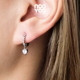NooYoo ต่างหูสำหรับผิวแพ้ง่าย Lovely Twist Hoops Surgical Steel