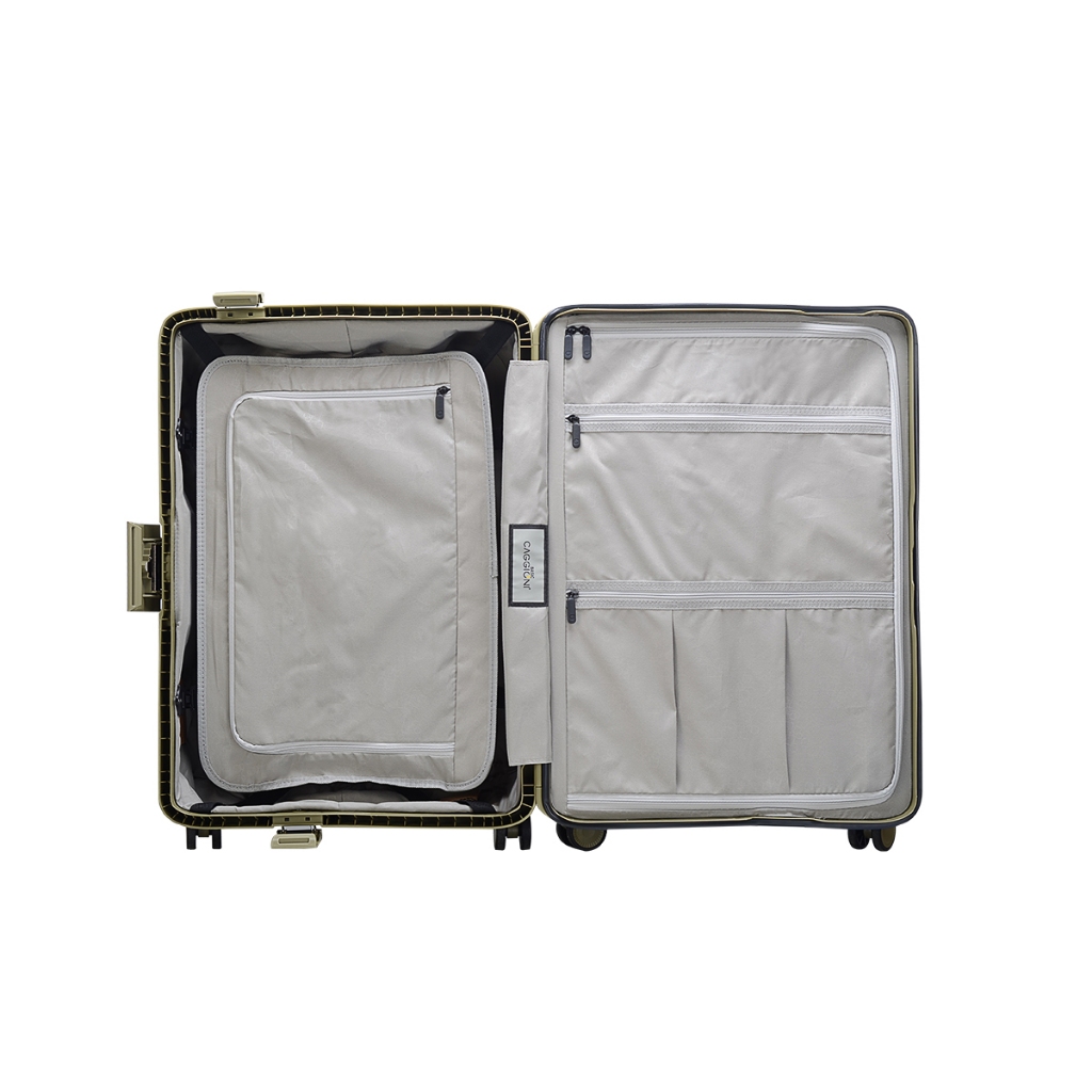 CAGGIONI กระเป๋าเดินทางล้อลาก แบบโครง รุ่นมาโคร  รุ่น Macro (C22011) วัสดุ PP ล็อก 3 จุด ล้อคู่ TSA [สีเขียว] - รูปที่ 4