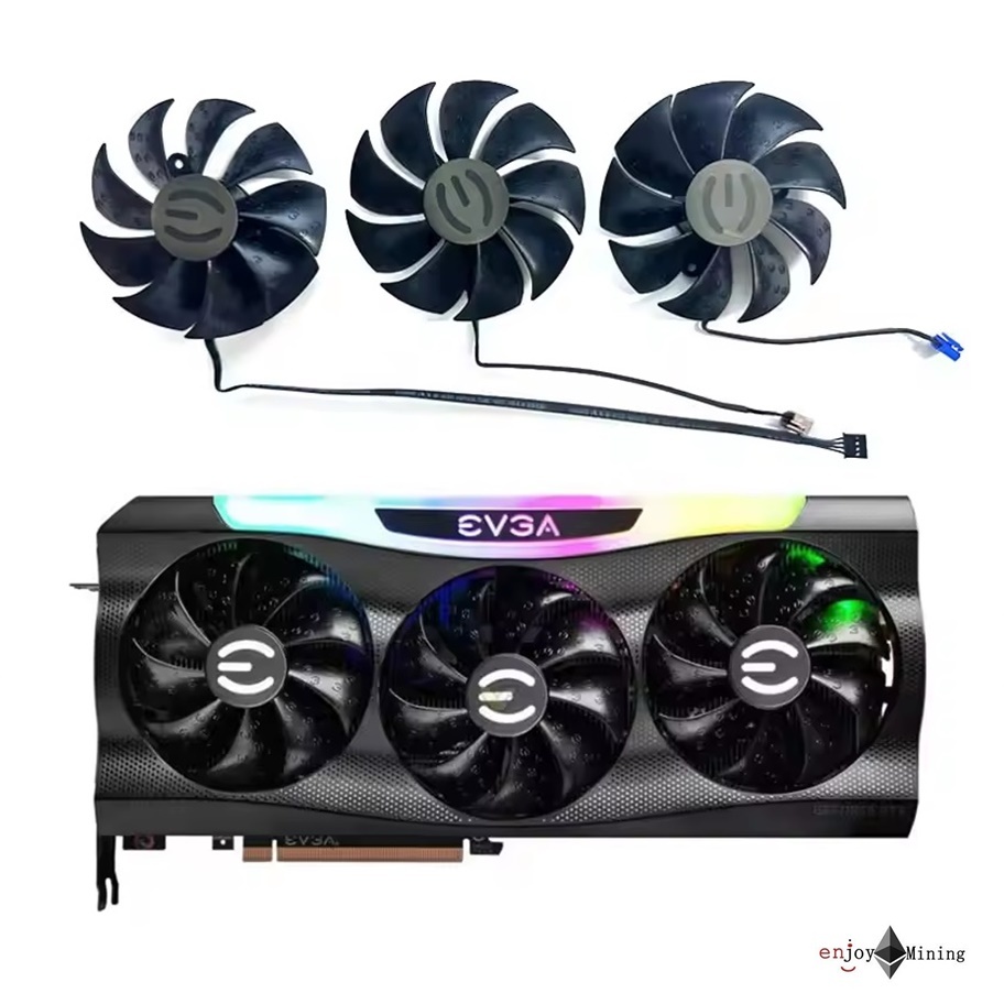 พัดลมการ์ดจอ EVGA RTX 3070 3070ti 3080 3080ti 3090 FTW3 Graphics Mute Fan