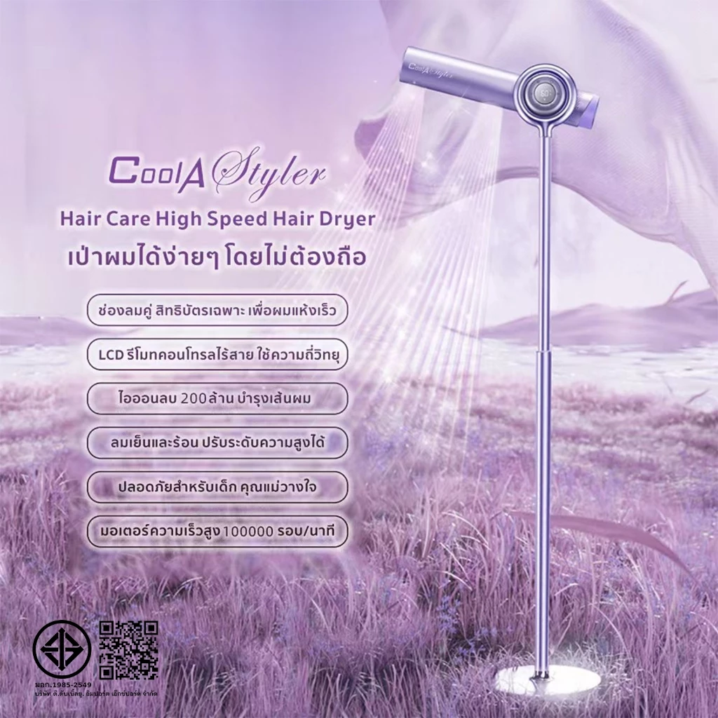 Coolastyler มอก.ไดร์เป่าผม S1700promax hairdryer ไดเป่าผม ญี่ปุ่นmotor ปรับความร้อน แรงลมได้ รุ่นยอดฮิต ที่เป่าผม