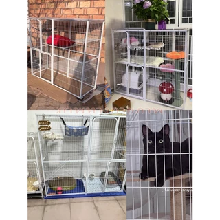 Pawblic😺กรงขังแมว กรงแมวขนาดใหญ่ กรงสัตว์เลี้ยง กรงแมวพับได้ ประกอบง่าย พื้นที่ว่างขนาดใหญ่ เลี้ยงแมวได้หลายตัว Pet Cage