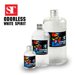 ST Odorless White Spirit ใช้เป็นสื่อผสมสีเพ้นท์แก้ว (สำหรับสีเพ้นท์แก้ว&ล้างพู่กัน)