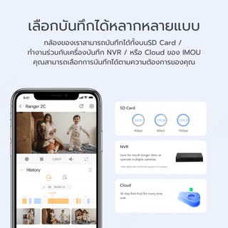 [PACK 2] IMOU กล้องวงจรปิด ภายใน รุ่น Ranger 2C ความคมชัด 3-5 MP มีไซเรน ตรวจจับคน หมุนรอบทิศ พูดคุยโต้ตอบ ประกัน 2 ปี