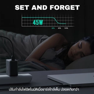 AUKEY PA-B4T หัวชาร์จเร็ว 45W GaN PD/PPS ชาร์จ 2 ช่อง สำหรับ iPhone 17 / Samsung / MacBook พกพาสะดวก