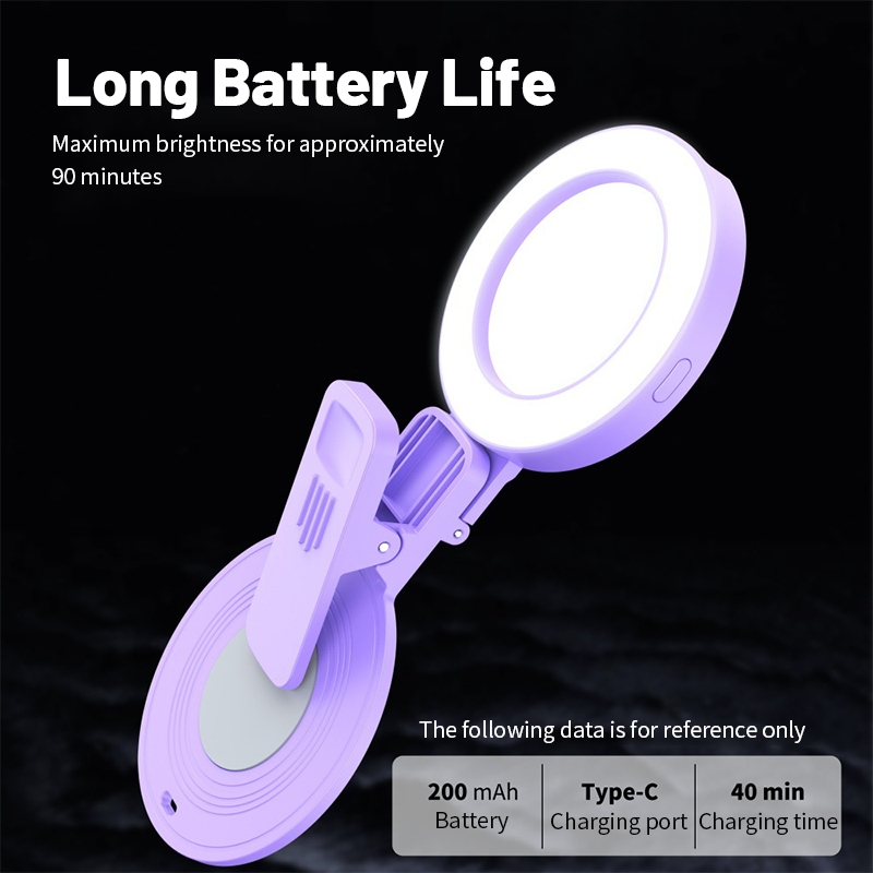 ไฟหนีบมือถือ ไฟเซลฟี่ พร้อมกระจกเซลฟี่ ปรับความสว่างได้ 3 ระดับ ไฟเซลฟี่โทรศัพท์มือถือ - รูปที่ 6