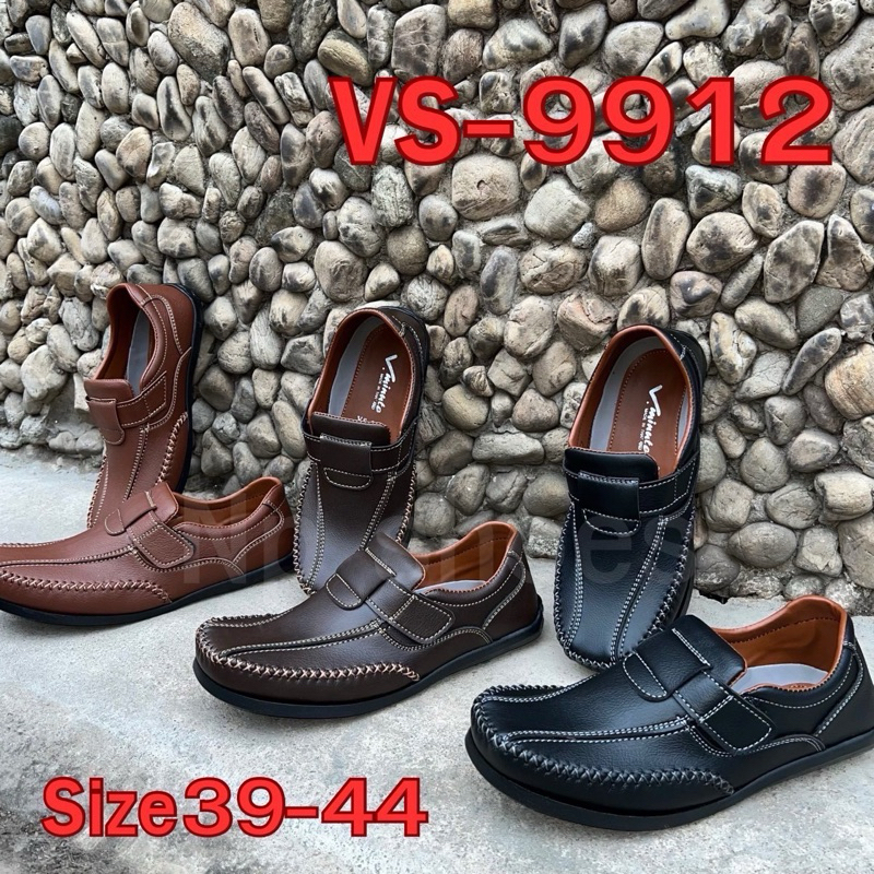รองเท้าหนังมันเงา งานเย็บ ยี่ห้อ V.minute วีมินิท รุ่น 9912 สี ดำ,ตาล,แทน ไซส์ 39-44 รองเท้า Handmade