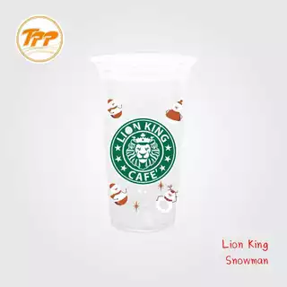 TPP (ยกลัง) แก้วพลาสติก 22oz เรียบ ลายสดใส 1,000 ใบ PP ปาก 95