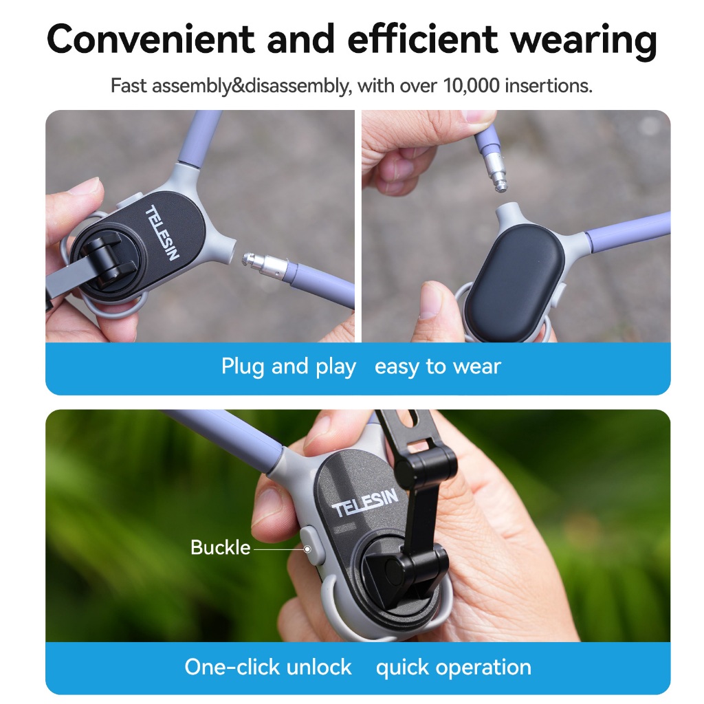 Telesin สายคล้องคอ แบบแม่เหล็ก สำหรับ มือถือ GOPROทุกรุ่น,DJI Action 5Pro/4/3,Insta360