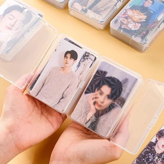 กล่องพลาสติกใสทรงสี่เหลี่ยมผืนผ้าขนาดเล็ก ทนทาน สำหรับใส่โฟโต้การ์ดไอดอล พร้อมฝาปิด วัสดุ PP