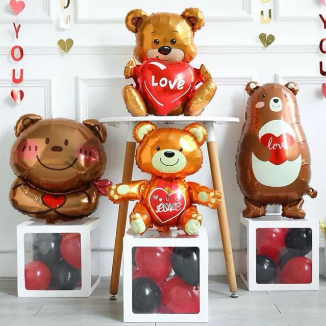 ลูกโป่งหมี วาเลนไทน์ หมีบอกรัก หลายแบบ พร้อมส่ง ขนาดเลื่อนดูเรื่อยๆในภาพ
