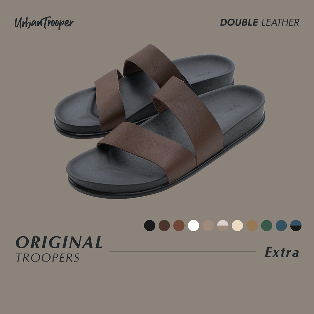 รองเท้า Urban Trooper Everyday รุ่น Original  Troopers Leather  สี Hazelnut รองเท้าเเตะ Unisex