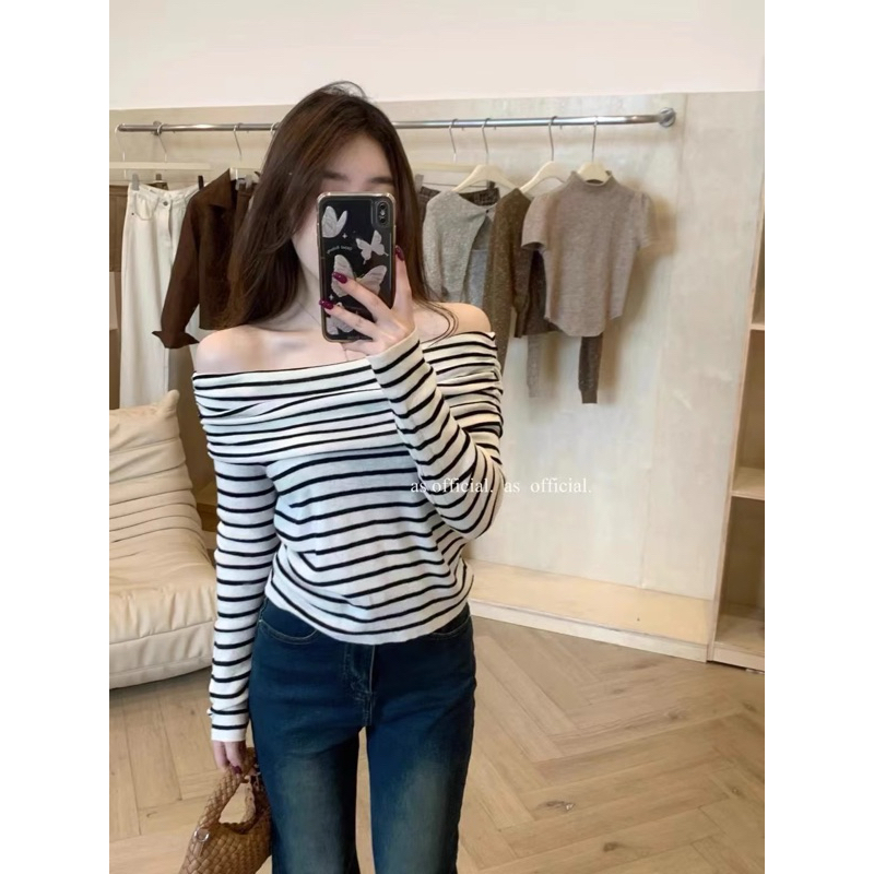 BUBPA พร้อมส่ง เสื้อปาดไหล่ No.592
