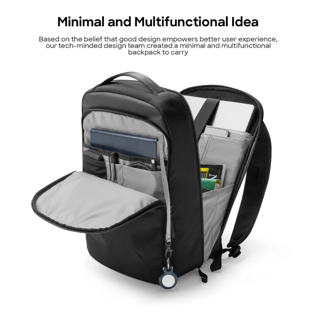 🇹🇭Tomtoc Explorer-T60 Laptop Backpack กระเป๋าเป้สะพายหลัง 16"ดีไซน์เรียบหรู พร้อมความโค้งมน น้ำหนักเบา ทนทาน กันละอองน้ำ