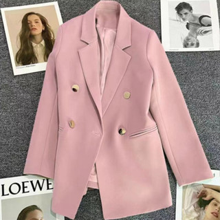 SUIT-9 เสื้อสูทแขนยาว เสื้อแจ็คเก็ต สำหรับผู้หญิง Blazer สีพ…